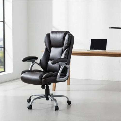 Ergonomic Executive Office Chair With Contoured Backrest, Adjustable