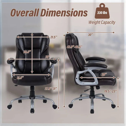 Ergonomic Executive Office Chair With Contoured Backrest, Adjustable