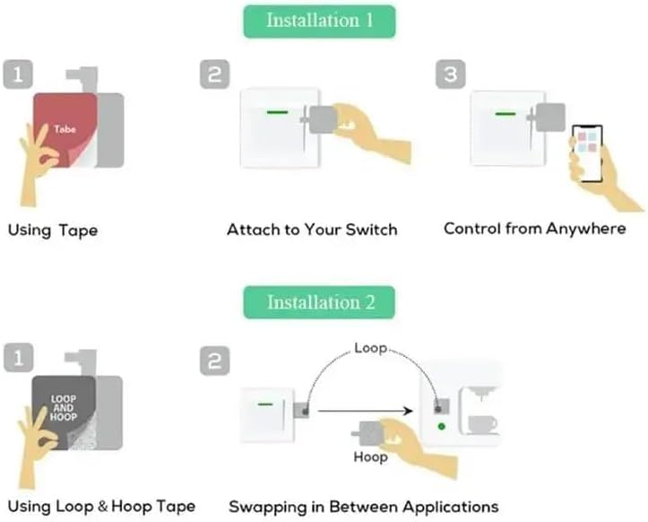 UanTii Smart Fingerbot Tuya Bluetooth Switch Button Pusher Bluetooth Smart Switch يعمل مع تطبيق Tuya Smart Life (أبيض)