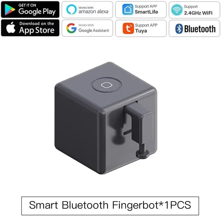 UanTii Smart Fingerbot Tuya Bluetooth Switch Button Pusher Bluetooth Smart Switch يعمل مع تطبيق Tuya Smart Life (أبيض)