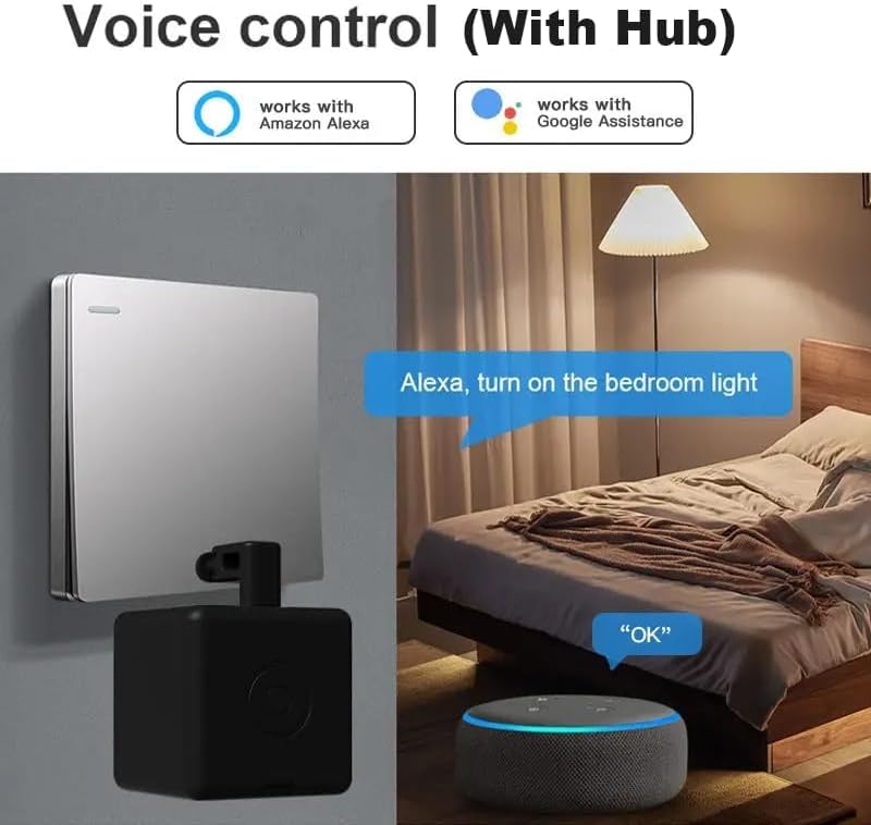 UanTii Smart Fingerbot Tuya Bluetooth Switch Button Pusher Bluetooth Smart Switch يعمل مع تطبيق Tuya Smart Life (أبيض)