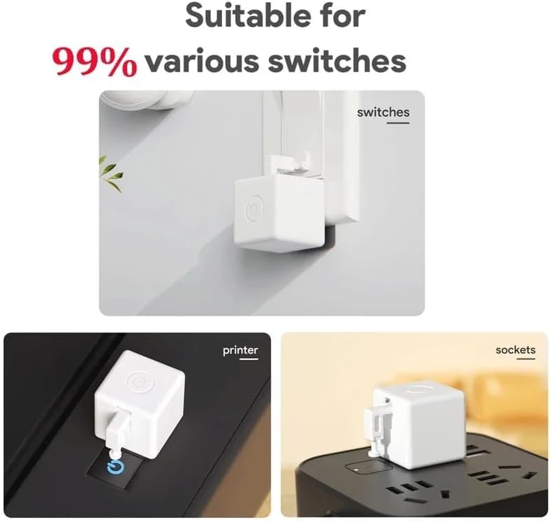 UanTii Smart Fingerbot Tuya Bluetooth Switch Button Pusher Bluetooth Smart Switch يعمل مع تطبيق Tuya Smart Life (أبيض)