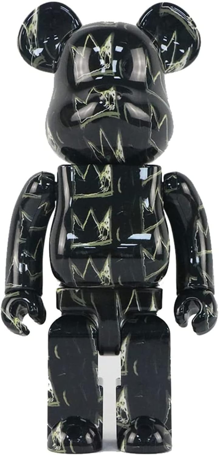 Bearbricks Violent Bear Building Blocks Bear Basquiat 8Th Generation Gold Crown Figurine 400% Model Handmade Toy Gift Fashion Ornament Collectible Sculpture Statue 28CM (11In) A
