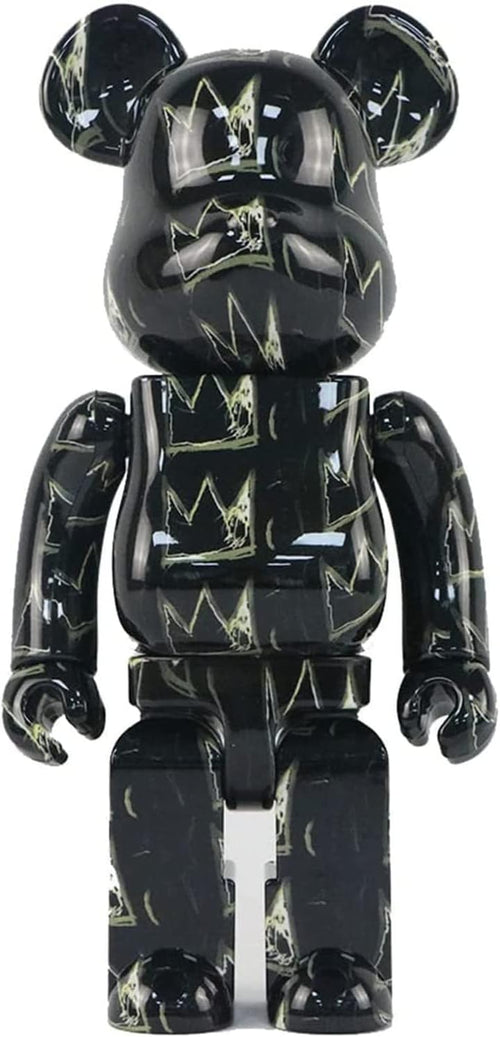 Bearbricks Violent Bear Building Blocks Bear Basquiat 8Th Generation Gold Crown Figurine 400% Model Handmade Toy Gift Fashion Ornament Collectible Sculpture Statue 28CM (11In) A
