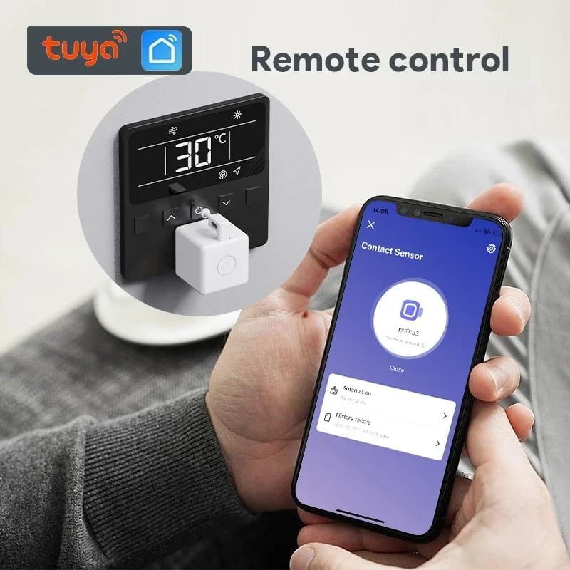 UanTii Smart Fingerbot Tuya Bluetooth Switch Button Pusher Bluetooth Smart Switch يعمل مع تطبيق Tuya Smart Life (أبيض)