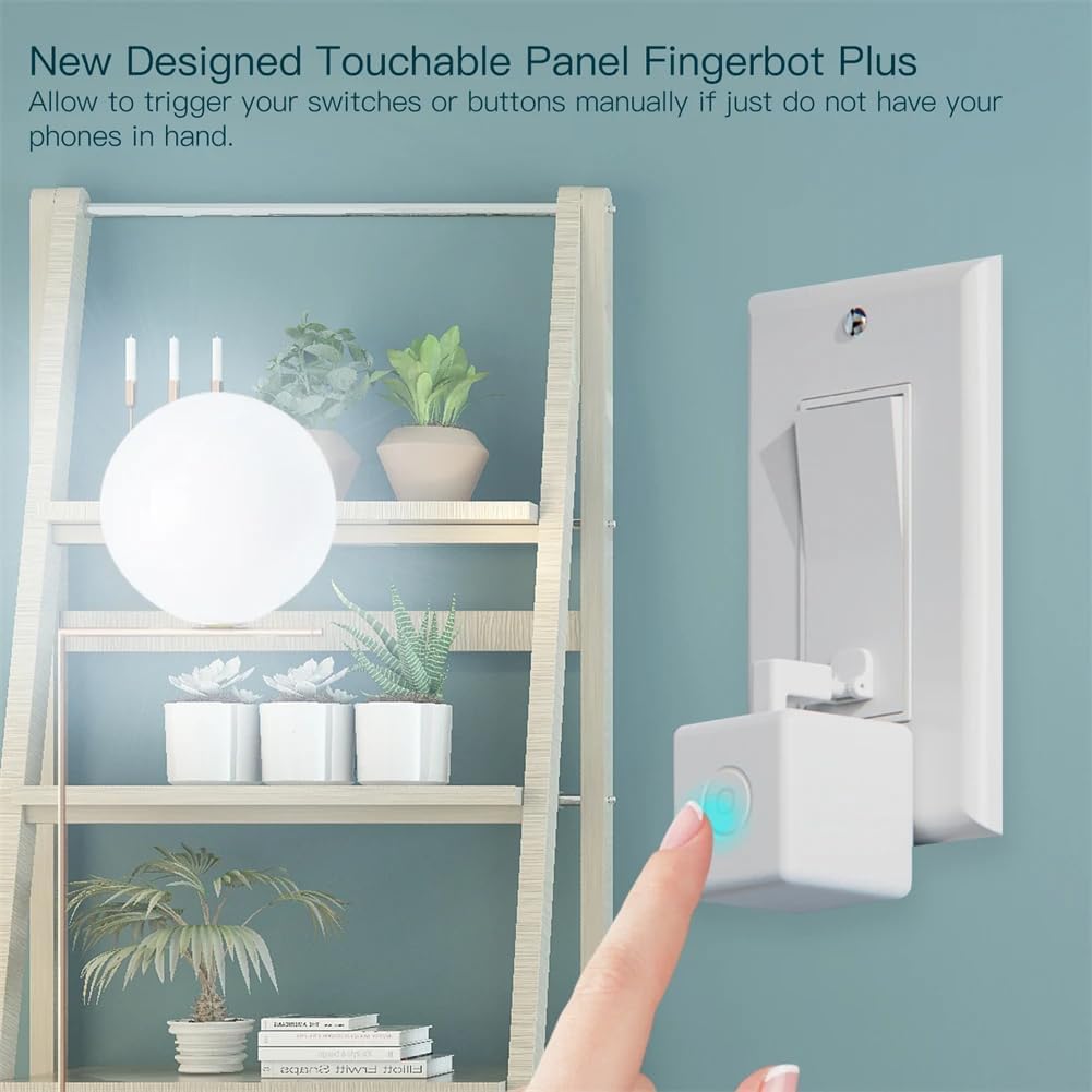 UanTii Smart Fingerbot Tuya Bluetooth Switch Button Pusher Bluetooth Smart Switch يعمل مع تطبيق Tuya Smart Life (أبيض)