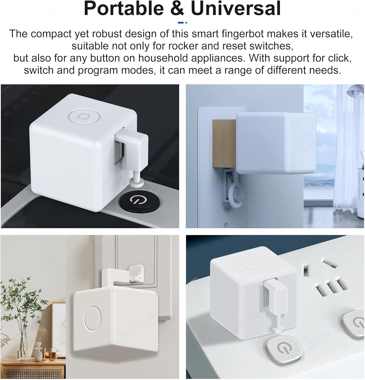 UanTii Smart Fingerbot Tuya Bluetooth Switch Button Pusher Bluetooth Smart Switch يعمل مع تطبيق Tuya Smart Life (أبيض)