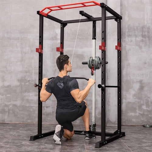 Multi-functional Power Cage Home Adjustable Pullup Squat Rack Capacity