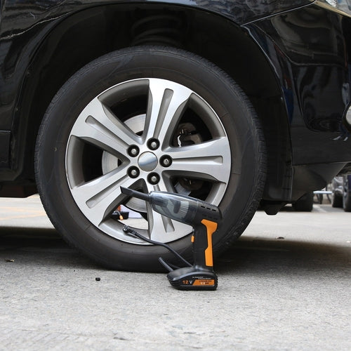 1Pc 4 In 1 Cordless Car Vacuum Cleaner And Tire Inflator With LED